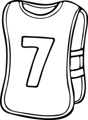 Hand drawn sports training vest icon. Vector illustration, doodle style. Sports Equipment.