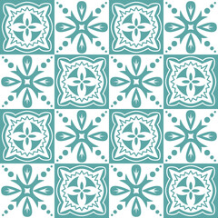 Azulejo seamless pattern stylish trendy ceramic tile design element for kitchen
