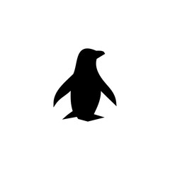 Black antarctic penguin silhouette icon.