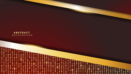 Elegant red and gold background with overlap layer.