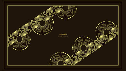 Art deco pattern golden black background