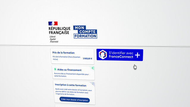 FranceConnect+, l&rsquo;achat de formations sur Mon Compte Personnel de Formation passe par FranceConnect+. Photo de l'&eacute;cran d'un utilisateur Mon CPF moncompteformation.gouv.