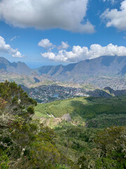 Vue sur la ville de Cilaos sur l'&icirc;le de la R&eacute;union