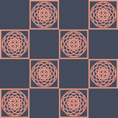 Elegant seamless pattern for textile design, bright geometric floral background