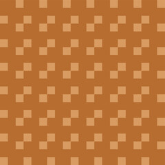 Seamless pattern design formed by diagonally repeated squares in beige tones with a brown background