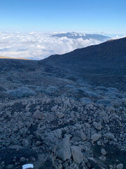 Sentier de randonnée sur le piton des neiges, ile de la Réunion