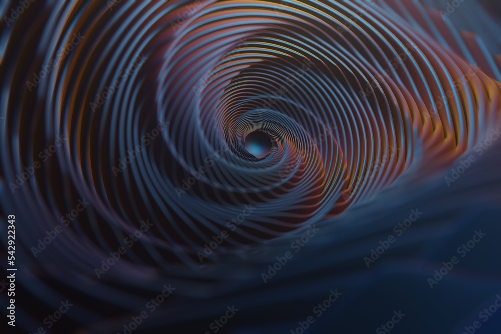 Fototapete Wonderful Abstract colourful swirl golden ratio background. Starburst dynamic wave. 3d rendering illustration  Background pattern for design.