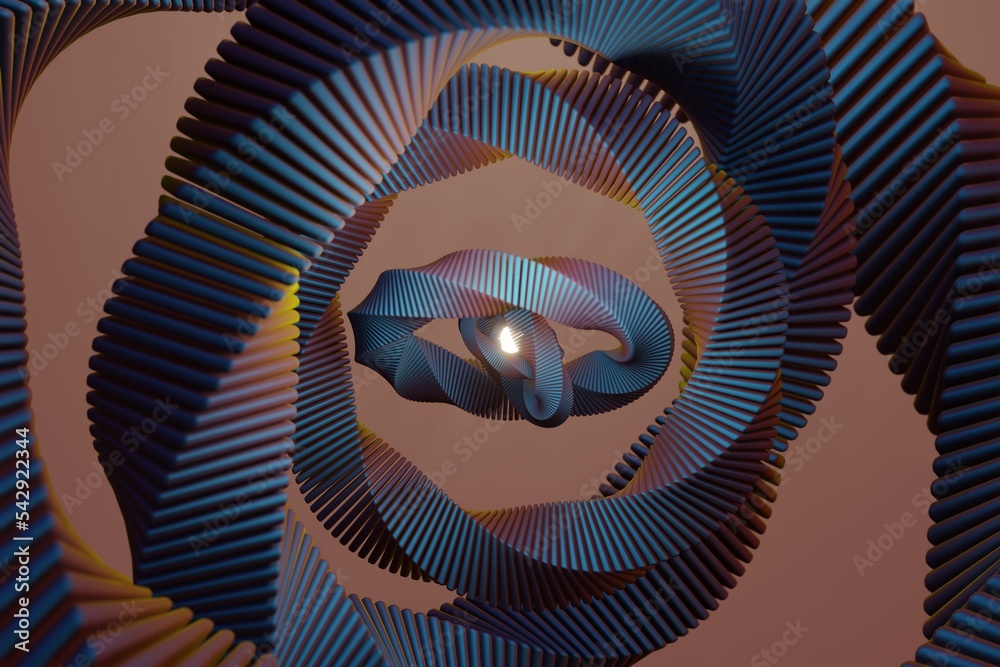 Poster Wonderful Abstract colourful geometric background. Starburst dynamic wave. 3d rendering illustration Background pattern for design.