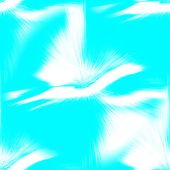 Bright symmetrical abstraction of blue and white colors. Explosion of white particles.
