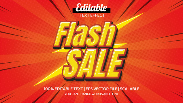 flash sale cartoon comic text style effect
