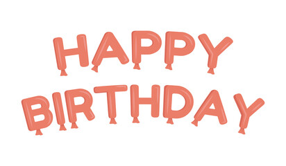 Happy birthday decorative text semi flat color vector object. Editable element. Full sized item on white. Simple cartoon style illustration for web graphic design and animation. Fredoka One font used