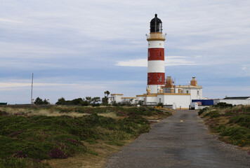 Point of Ayre lighthouse on the northern coast of the Isle of Man.
