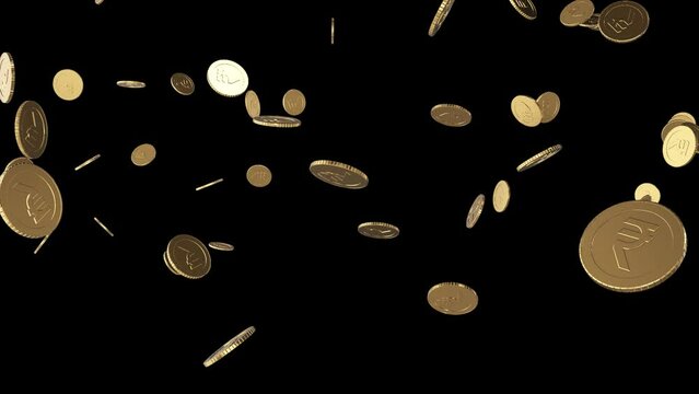 Indian Rupee Falling Coins