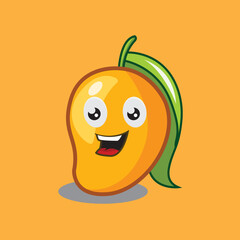 illustration vector graphic of mango cartoon character.