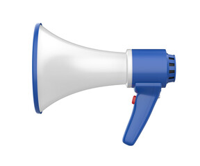 Side view of electric megaphone on transparent background