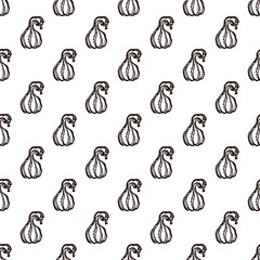 Autumn seamless pattern with hand drawn pumpkins. Suitable for packaging, wrappers, fabric design. PNG illustration
