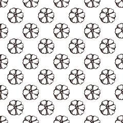 Autumn seamless pattern with hand drawn pumpkins. Suitable for packaging, wrappers, fabric design. PNG illustration