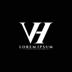 Letter VH luxury logo design vector