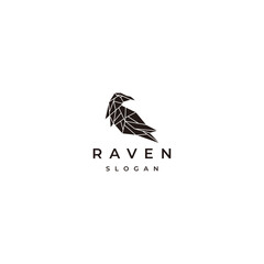 Raven geometric logo design template