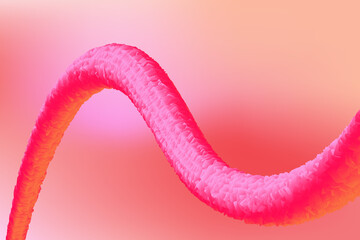 Abstract 3d shape. Vector background with curved futuristic object. Curvy wave flow.
