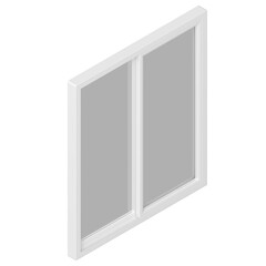 3d rendering illustration of a double rail sliding window
