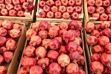 Pomegranate fruits in Baku, Azerbaijan.