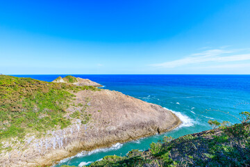 秋の馬ヶ背展望台か見た景色　宮崎県日向市　Scenery seen from Umagase Observatory in autumn. Miyazaki Prefecture Hyuga city.