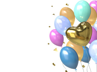 Birthday party element banner icon 3d render cutout