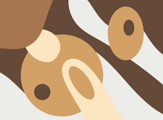 Abstract brown background with circles
