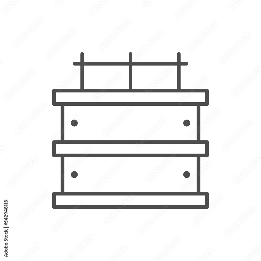 Wall mural construction formwork line outline icon