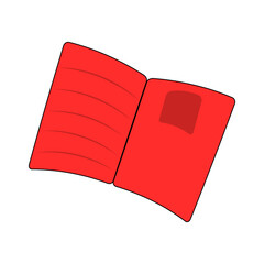 Copybook doodle icon. Vector illustration isolated on a white background.