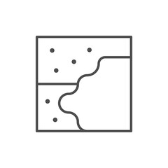 Plastering process line outline icon