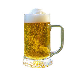 A Pint of Chilled Draft beer Isolated on Transparent Background, PNG File