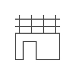 Monolithic frame construction line icon