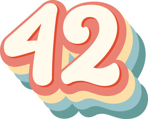 42 Number - obrazy, fototapety, plakaty