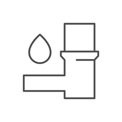 Plumbing pipe line outline icon