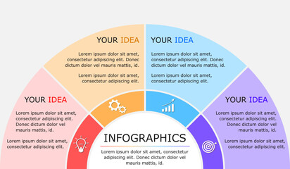 Vector illustration of Presentation business infographic template with colorful color
