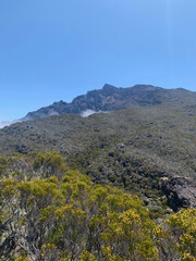 Vue sur le Piton des neiges sur l'île de la Réunion