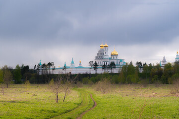 Fototapeta na wymiar New Jerusalem Monastery and clouds 