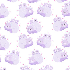 Seamless pattern with cute animal cartoons perfect for wrapping paper and decoration