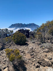 Vue sur la Piton des neige sur l'île de la Réunion