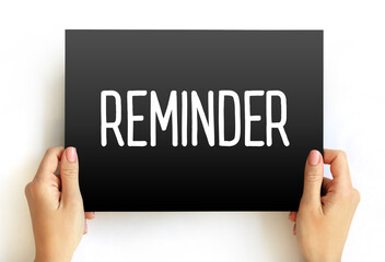 Reminder text on card, concept background