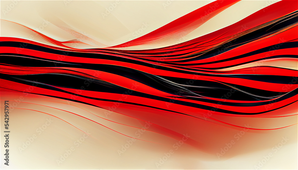 Wall mural Red and black flowing background