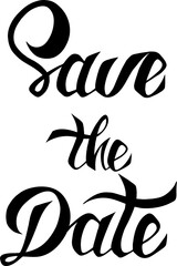PNG Save the Date invite card vector template with modern calligraphy	
