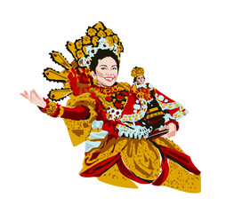 Sinulog festival queen dancing holding Santo Nino
