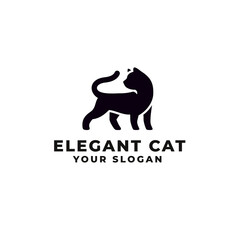 Elegant cat logo silhouette. Cat logo. Pet shop logo.
