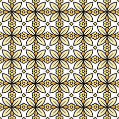 Gold seamless flower mesh shape for fabric.