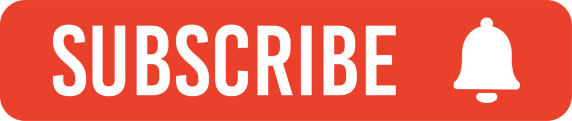 Subscribe, bell button. Red button subscribe to channel, blog. Social media background. Marketing. Illustration