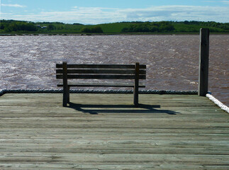 Fototapeta na wymiar Tide Bench, Nova Scotia