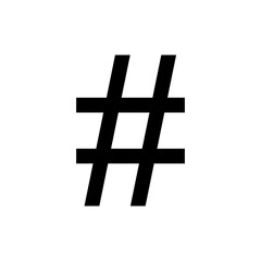 Hashtag Sign. Tagline Icon Symbol for Logo, Apps, Website, Art Illustration, Pictogram or Design Element. Vector Illustration